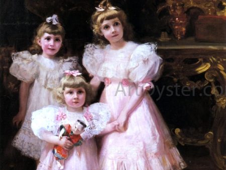 The Three Errazuriz Sisters by Joaquin Sorolla Y Bastida - Hand-Painted Oil Painting on Canvas Discount