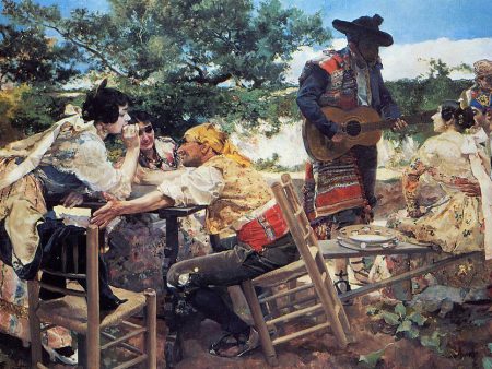 Valencian Scene by Joaquin Sorolla Y Bastida - Hand-Painted Oil Painting on Canvas For Sale