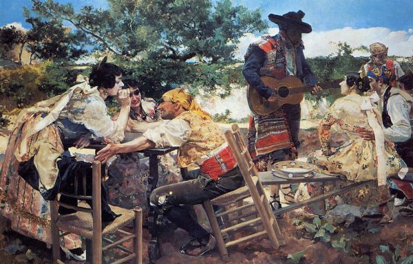 Valencian Scene by Joaquin Sorolla Y Bastida - Hand-Painted Oil Painting on Canvas For Sale