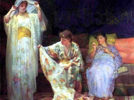 The Harem by Henry Siddons Mowbray - Hand-Painted Oil Painting on Canvas Online now