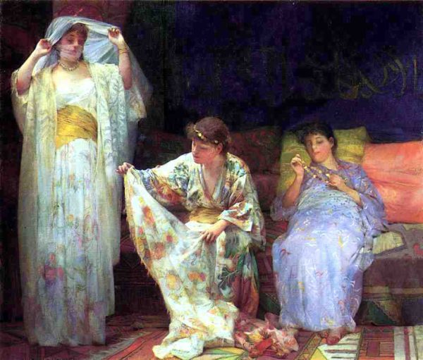 The Harem by Henry Siddons Mowbray - Hand-Painted Oil Painting on Canvas Online now