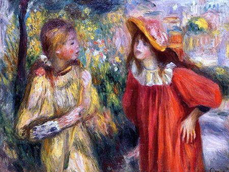 A Conversation by Pierre Auguste Renoir - Hand-Painted Oil Painting on Canvas For Discount