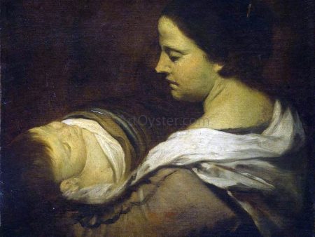 Woman with a Sleeping Child by Juan Bautista Martinez Del Mazo - Hand-Painted Oil Painting on Canvas Online Sale