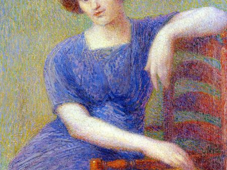 Young Woman in an Armchair by Hippolyte Petitjean - Hand-Painted Oil Painting on Canvas on Sale