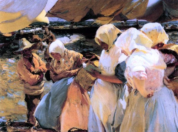 Valencian Fishwives by Joaquin Sorolla Y Bastida - Hand-Painted Oil Painting on Canvas Cheap