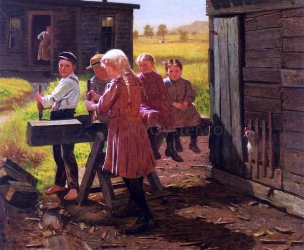 The Industrious Family by John George Brown - Hand-Painted Oil Painting on Canvas Online