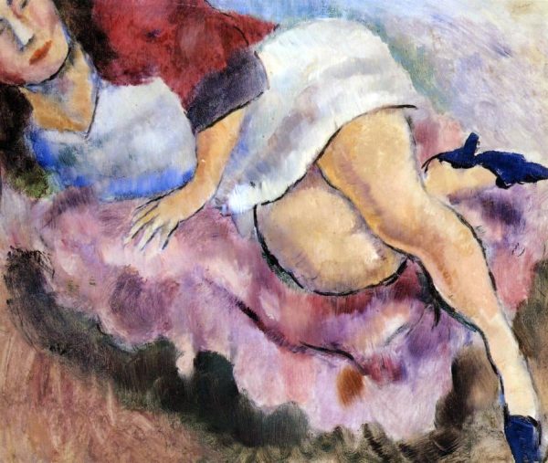 Young Girl Reclining by Jules Pascin - Hand-Painted Oil Painting on Canvas Online