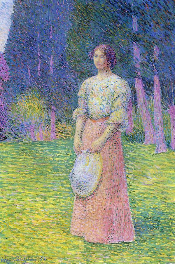 Woman in a Garden by Hippolyte Petitjean - Hand-Painted Oil Painting on Canvas Discount