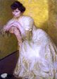 The Yellow Screen by Lilla Cabot Perry - Hand-Painted Oil Painting on Canvas on Sale