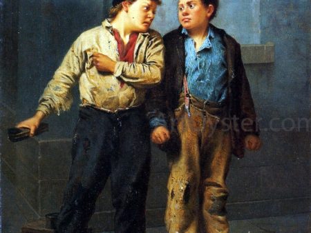 The Quarrel by John George Brown - Hand-Painted Oil Painting on Canvas For Discount