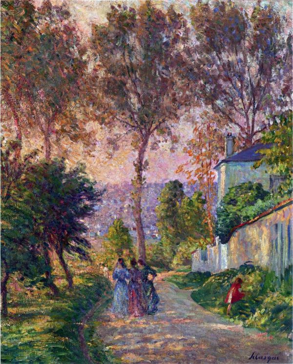 The Promenade by Henri Lebasque - Hand-Painted Oil Painting on Canvas For Sale