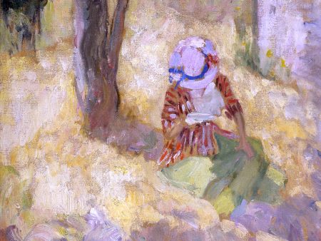 Young Girl Reading a Book by Henri Lebasque - Hand-Painted Oil Painting on Canvas Sale