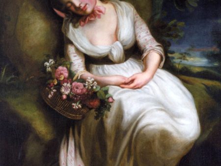 The Flower Girl by James Northcote - Hand-Painted Oil Painting on Canvas Online Sale