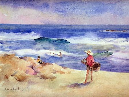 A Boy on the Sand by Joaquin Sorolla Y Bastida - Hand-Painted Oil Painting on Canvas Online Sale