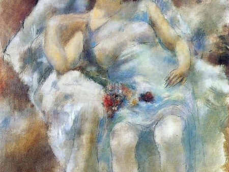 Zinah with Flowers by Jules Pascin - Hand-Painted Oil Painting on Canvas Online