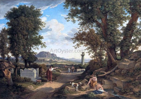 The Invention of the Corinthian Capital by Callimachos by Johann Christian Reinhart - Hand-Painted Oil Painting on Canvas Online