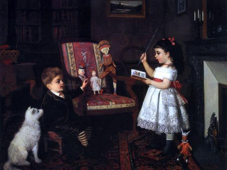 The Lesson by James Wells Champney - Hand-Painted Oil Painting on Canvas Online Hot Sale