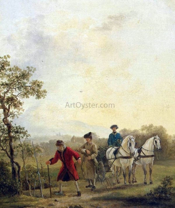 Voltaire Planting Trees by Jean Huber - Hand-Painted Oil Painting on Canvas Online now