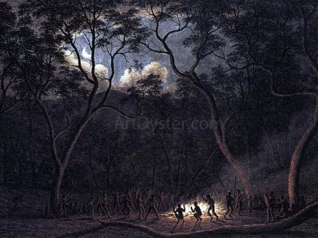 A Corroboree in Van Diemen s Land by John Glover - Hand-Painted Oil Painting on Canvas Cheap