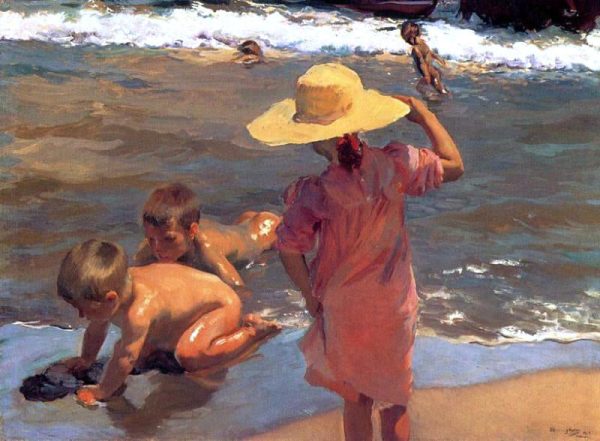 The Young Amphibians by Joaquin Sorolla Y Bastida - Hand-Painted Oil Painting on Canvas For Cheap