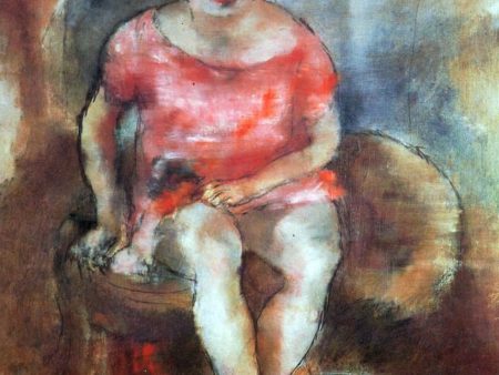 Woman in Red by Jules Pascin - Hand-Painted Oil Painting on Canvas Hot on Sale