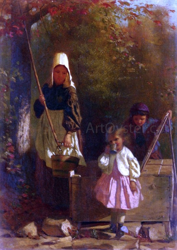 The Tin Cup by John George Brown - Hand-Painted Oil Painting on Canvas Fashion