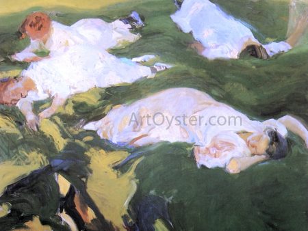 The Siesta by Joaquin Sorolla Y Bastida - Hand-Painted Oil Painting on Canvas on Sale