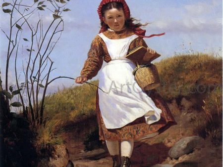 A Breezy Morning by John George Brown - Hand-Painted Oil Painting on Canvas Sale