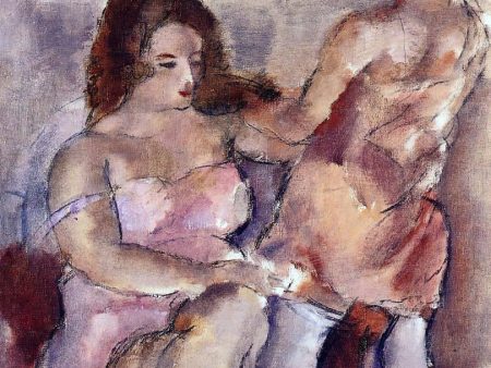 Two Young Women by Jules Pascin - Hand-Painted Oil Painting on Canvas Online now