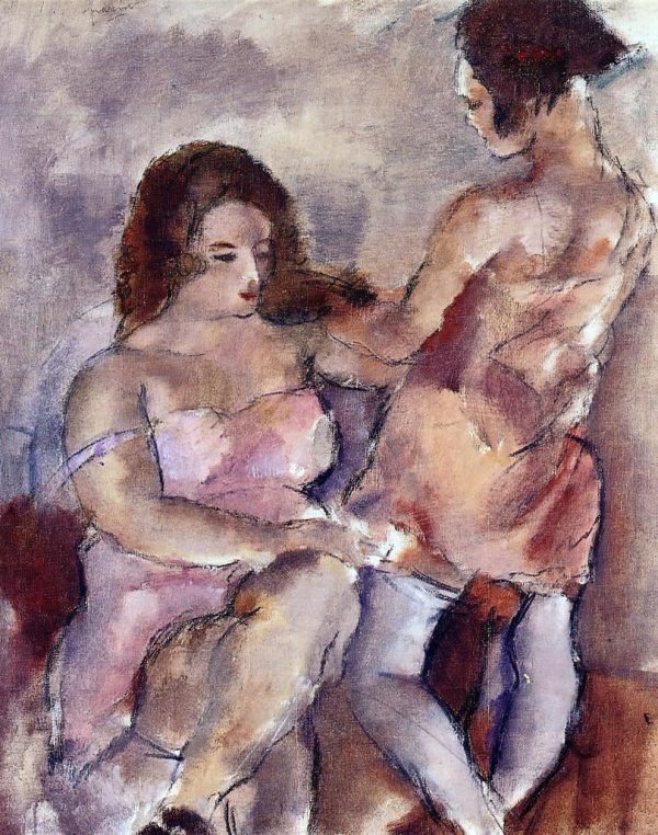 Two Young Women by Jules Pascin - Hand-Painted Oil Painting on Canvas Online now