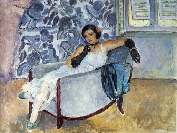 Woman in Black Gloves by Henri Lebasque - Hand-Painted Oil Painting on Canvas Online Sale