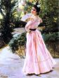 The Pink Fan by Jose Villegas Y Cordero - Hand-Painted Oil Painting on Canvas Fashion