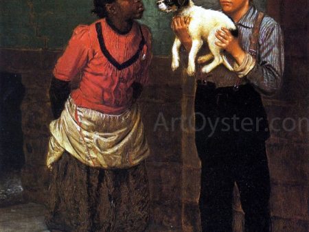 The New Puppy by John George Brown - Hand-Painted Oil Painting on Canvas Online now