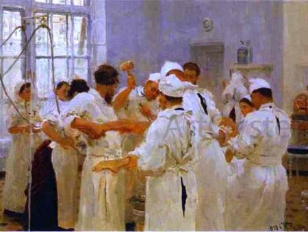 The Surgeon E. Pavlov in the Operating Theater by Ilia Efimovich Repin - Hand-Painted Oil Painting on Canvas on Sale