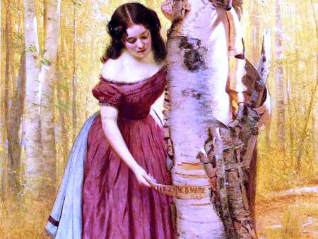 Thus Perish the Memory of Our Love by John George Brown - Hand-Painted Oil Painting on Canvas For Sale