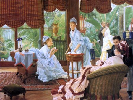 In the Conservatory (also known as The Rivals) by James Tissot - Hand-Painted Oil Painting on Canvas Hot on Sale