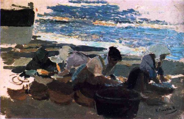 Washerwomen (sketch) by Joaquin Sorolla Y Bastida - Hand-Painted Oil Painting on Canvas For Discount