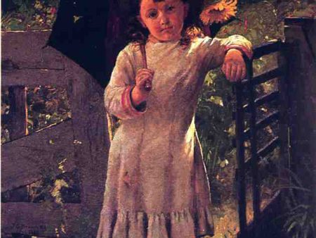 The Sunflower Girl by John George Brown - Hand-Painted Oil Painting on Canvas Sale