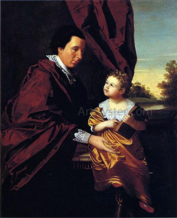 Thomas Middleton of Crowfield and His Daughter Mary by Henry Benbridge - Hand-Painted Oil Painting on Canvas Online now