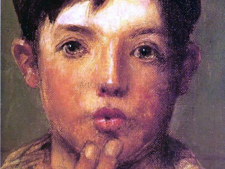 Urchin Head of Boy by John George Brown - Hand-Painted Oil Painting on Canvas Discount