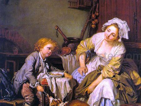 The Spoiled Child by Jean Baptiste Greuze - Hand-Painted Oil Painting on Canvas Hot on Sale