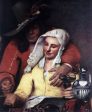 The Procuress (detail: 1) by Johannes Vermeer - Hand-Painted Oil Painting on Canvas Cheap