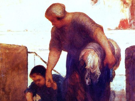 The Laundress by Honore Daumier - Hand-Painted Oil Painting on Canvas Sale