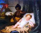 Watching The Baby Sleep by Hermann Brucke - Hand-Painted Oil Painting on Canvas Online Hot Sale