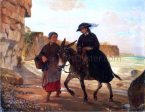 The Tourist and the Fisherwoman by Henry Bacon - Hand-Painted Oil Painting on Canvas Online now