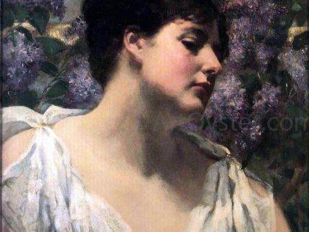 Under the Lilacs by James Carroll Beckwith - Hand-Painted Oil Painting on Canvas Hot on Sale