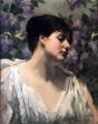 Under the Lilacs by James Carroll Beckwith - Hand-Painted Oil Painting on Canvas Hot on Sale