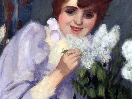 Woman with Lilacs by Louis Anquetin - Hand-Painted Oil Painting on Canvas Sale