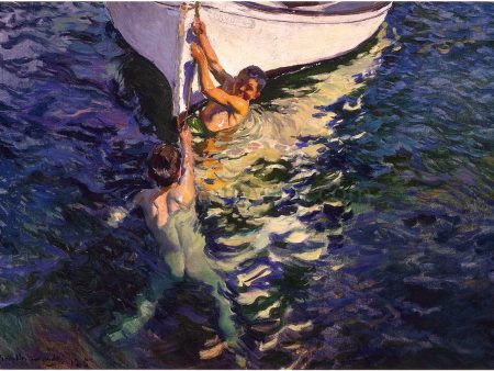 The White Boat, Javea by Joaquin Sorolla Y Bastida - Hand-Painted Oil Painting on Canvas Fashion