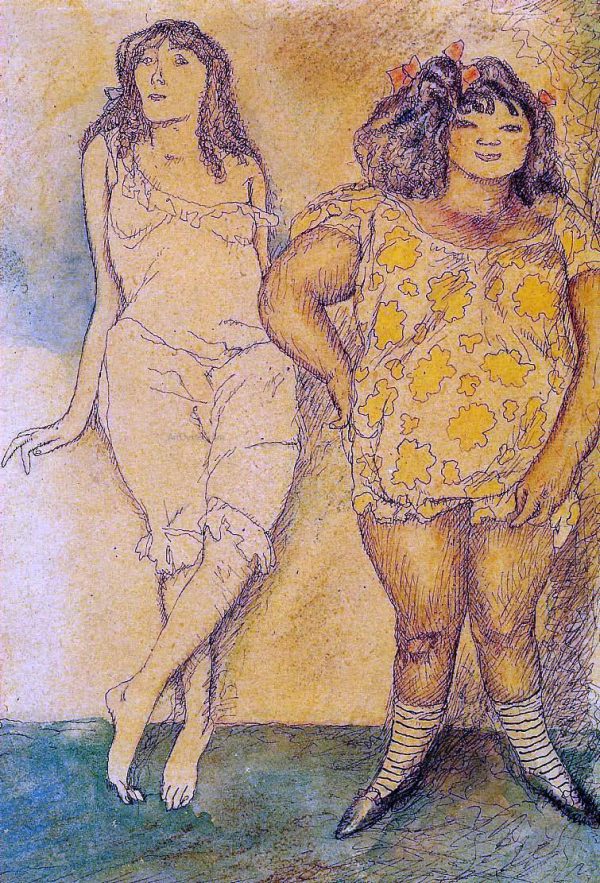 Two Girls by Jules Pascin - Hand-Painted Oil Painting on Canvas Cheap